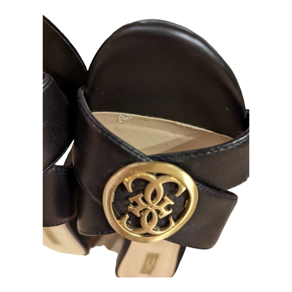 Guess women's chunky platform heel sandals with gold-tone accents, size 6.5 - Picture 14 of 14